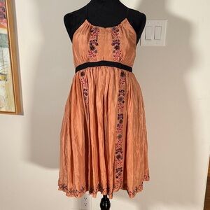 Plenty by Tracy Reese Coral Silk Embroidered Midi Dress